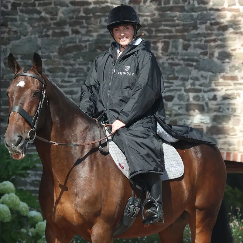 EQUIDRY Original Thick Fleece Lined Waterproof Jacket - Black/Grey-2