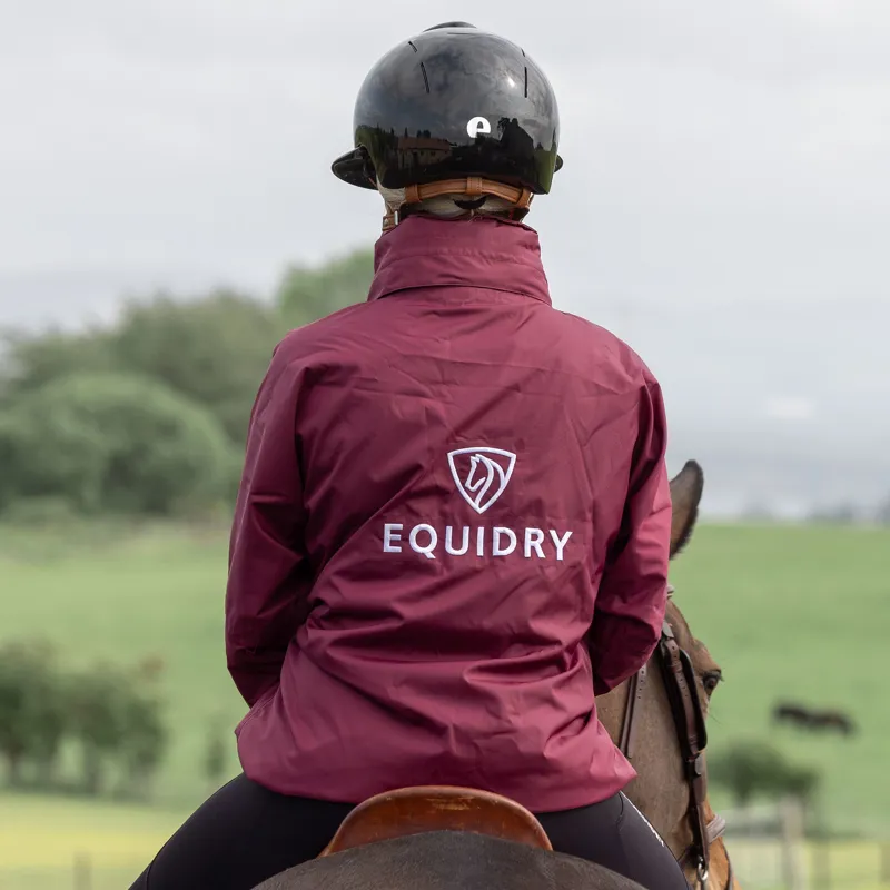 EQUIDRY Shortie Thin Fleece Lined Waterproof Jacket - Plum/Plum-5