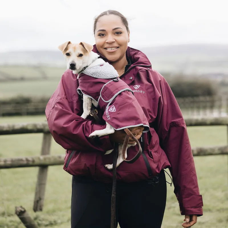 EQUIDRY Shortie Thin Fleece Lined Waterproof Jacket - Plum/Plum-7