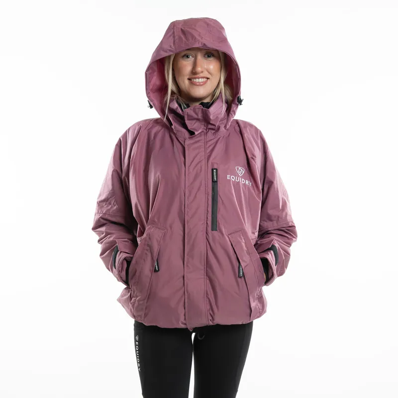 EQUIDRY Shortie Thin Fleece Lined Adults Waterproof Jacket - Valerian-4
