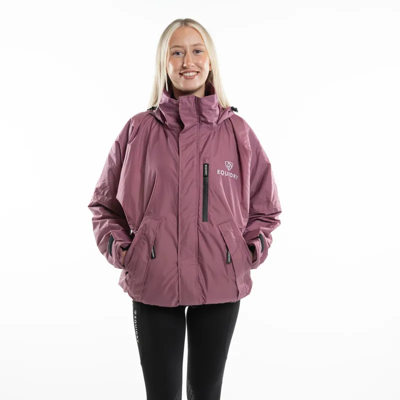EQUIDRY Shortie Thin Fleece Lined Adults Waterproof Jacket - Valerian-3