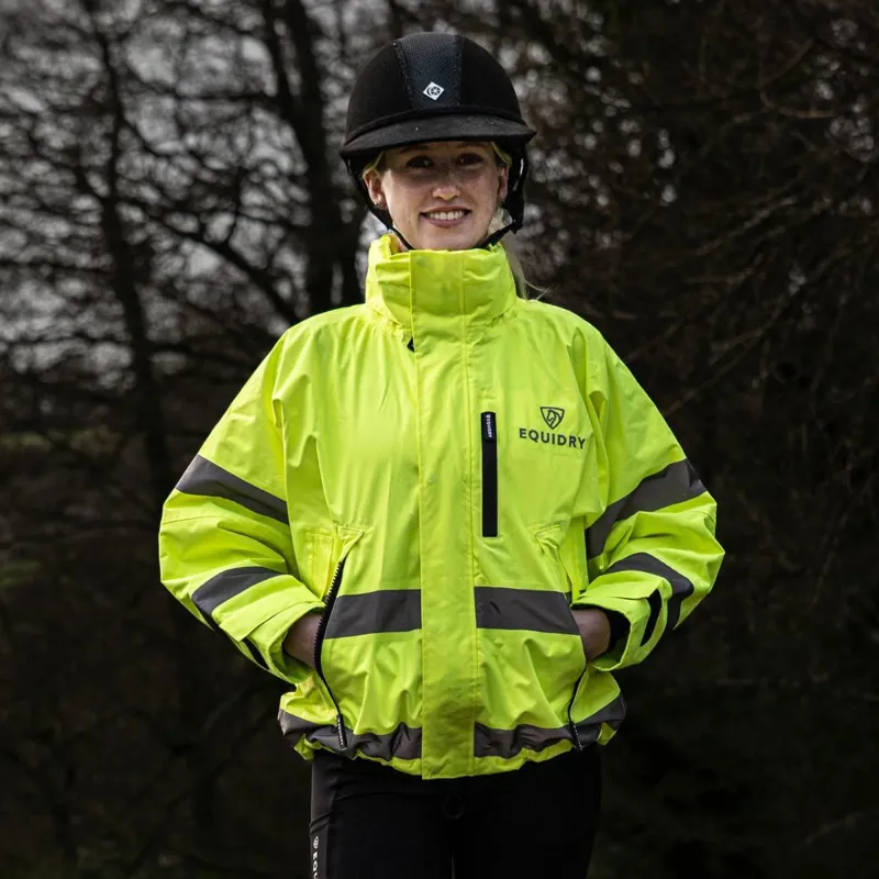 EQUIDRY Shortie Mesh Waterproof Jacket - Hi-Viz Yellow