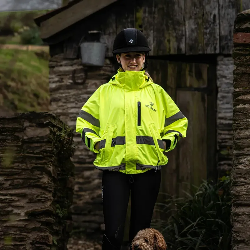 EQUIDRY Shortie Mesh Waterproof Jacket - Hi-Viz Yellow-7