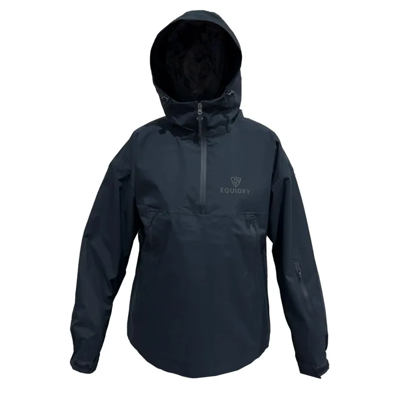EQUIDRY Storm Smock Waterproof Quarter Zip Adults Jacket - Navy-2