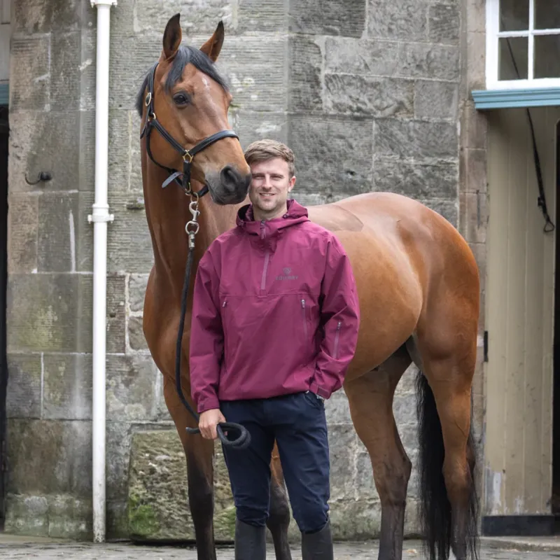 EQUIDRY Storm Smock Waterproof Quarter Zip Adults Jacket - Burgundy-4