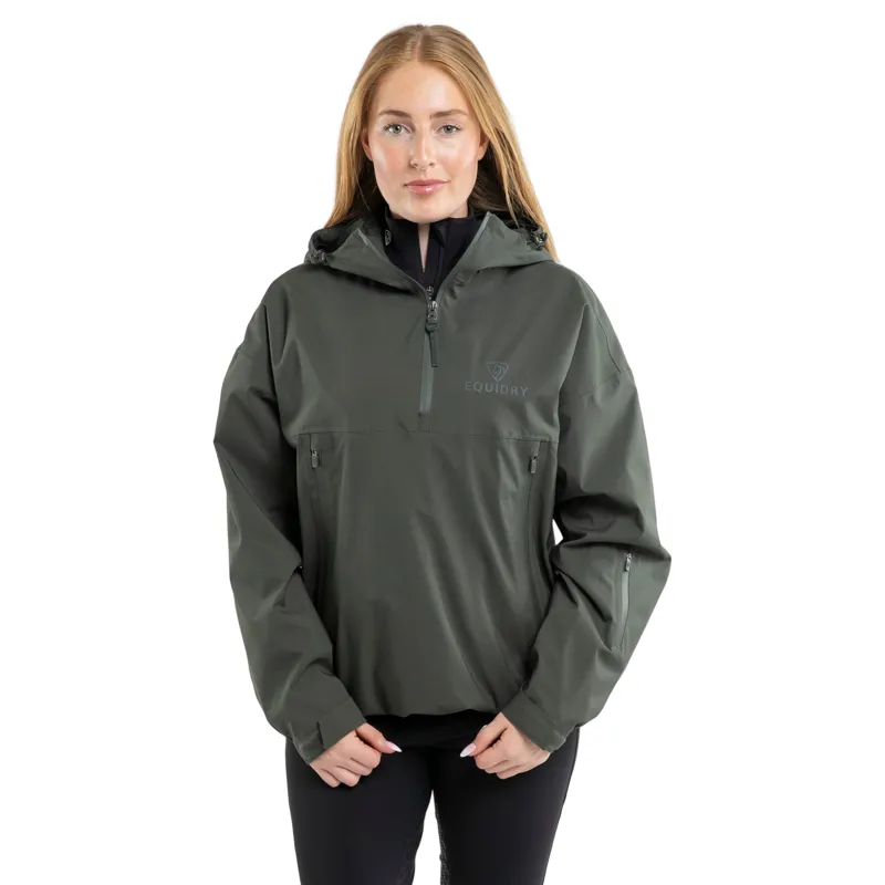 EQUIDRY Storm Smock Waterproof Quarter Zip Adults Jacket - Black Forest-1