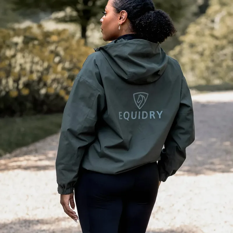 EQUIDRY Storm Smock Waterproof Quarter Zip Adults Jacket - Black Forest-3