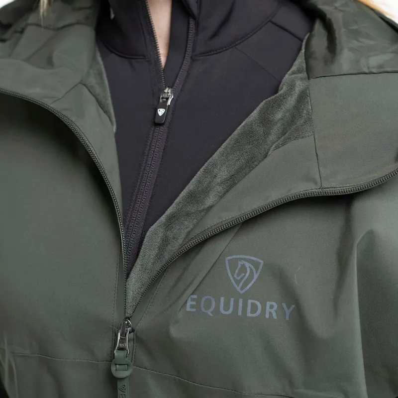 EQUIDRY Storm Smock Waterproof Quarter Zip Adults Jacket - Black Forest-6