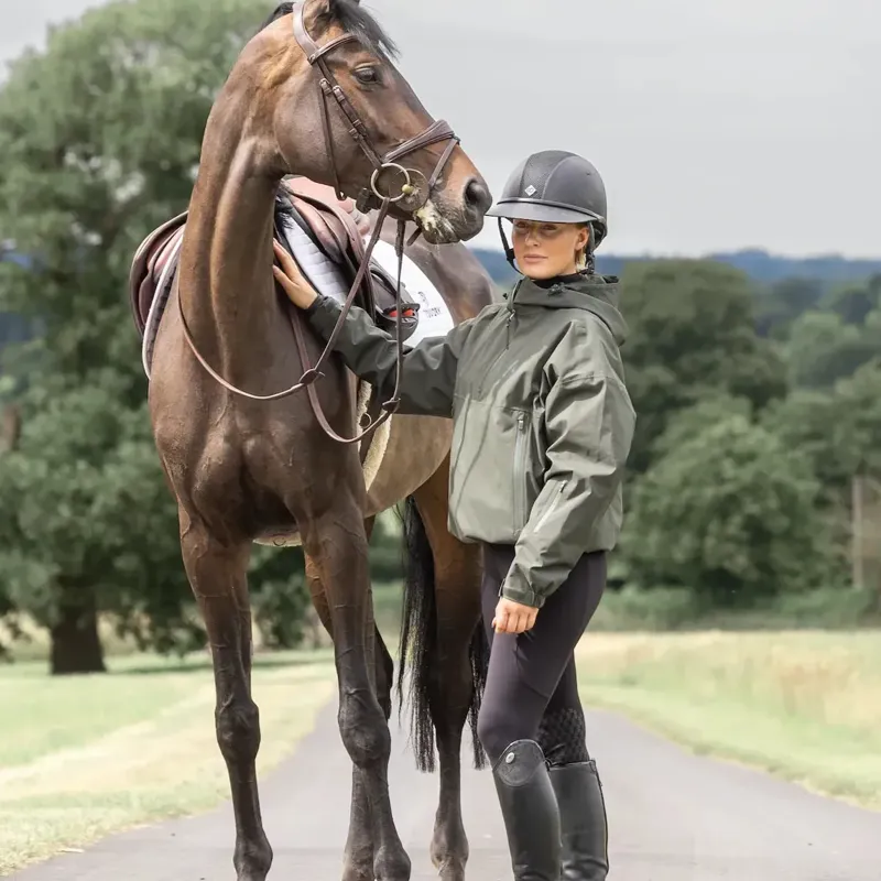 EQUIDRY Storm Smock Waterproof Quarter Zip Adults Jacket - Black Forest-7