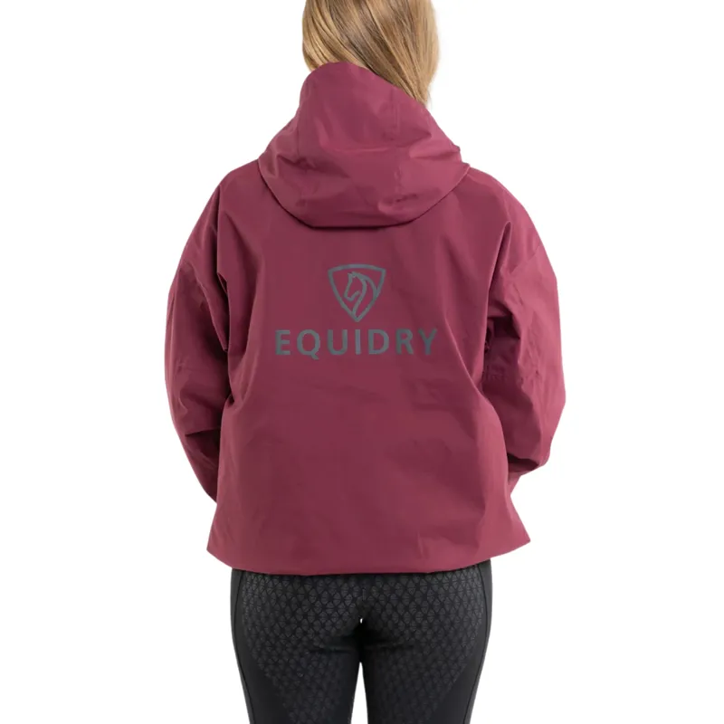 EQUIDRY Storm Smock Waterproof Quarter Zip Adults Jacket - Burgundy-7