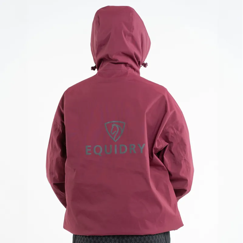 EQUIDRY Storm Smock Waterproof Quarter Zip Adults Jacket - Burgundy-1