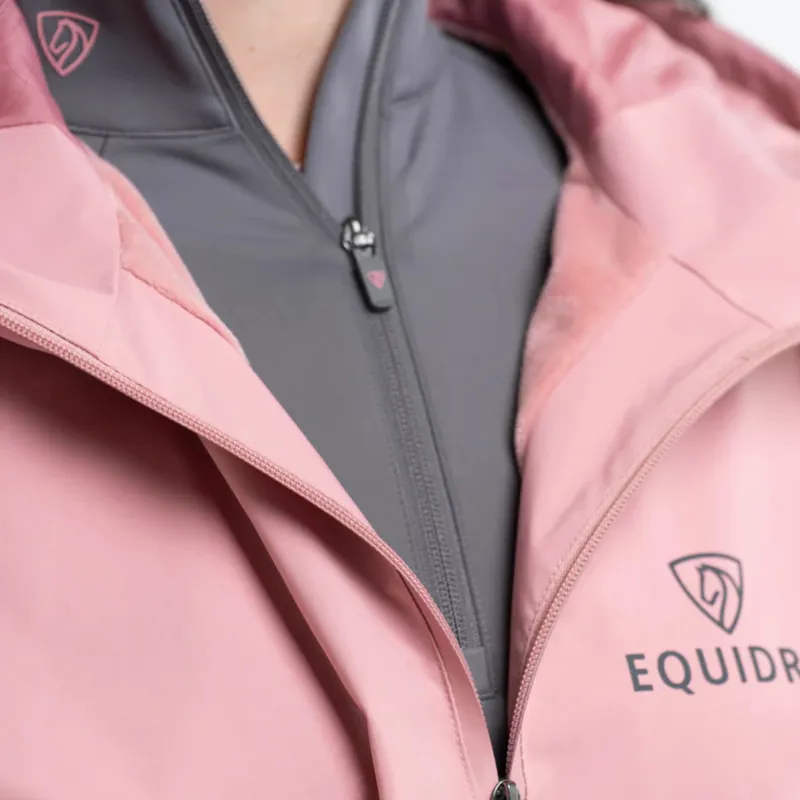 EQUIDRY Storm Smock Waterproof Quarter Zip Adults Jacket - Pale Pink-2