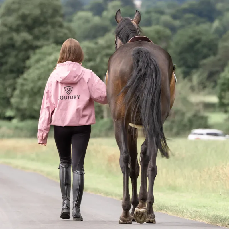 EQUIDRY Storm Smock Waterproof Quarter Zip Adults Jacket - Pale Pink-6