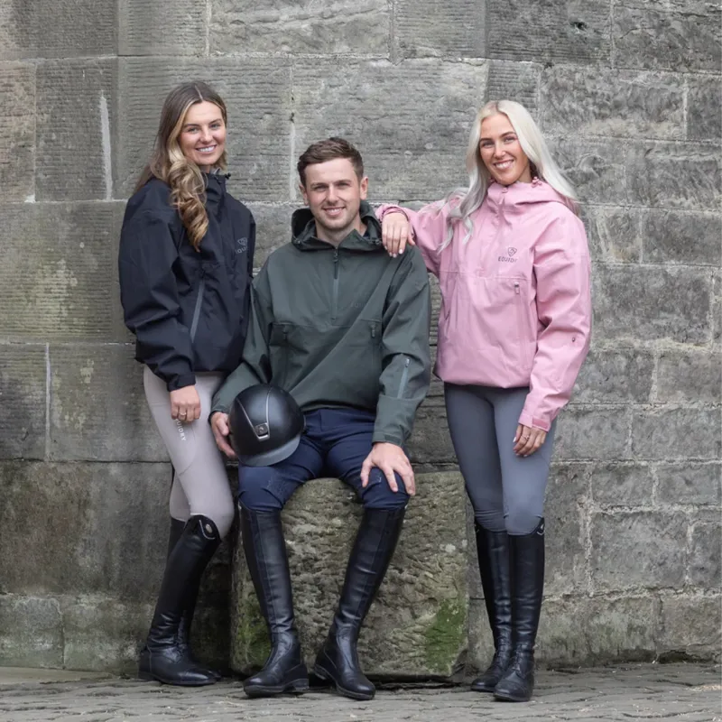 EQUIDRY Storm Smock Waterproof Quarter Zip Adults Jacket - Pale Pink-7