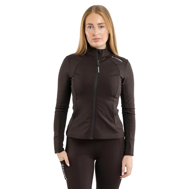 EQUIDRY Water Repellent Womens Zip Up Top - Navy/White-3