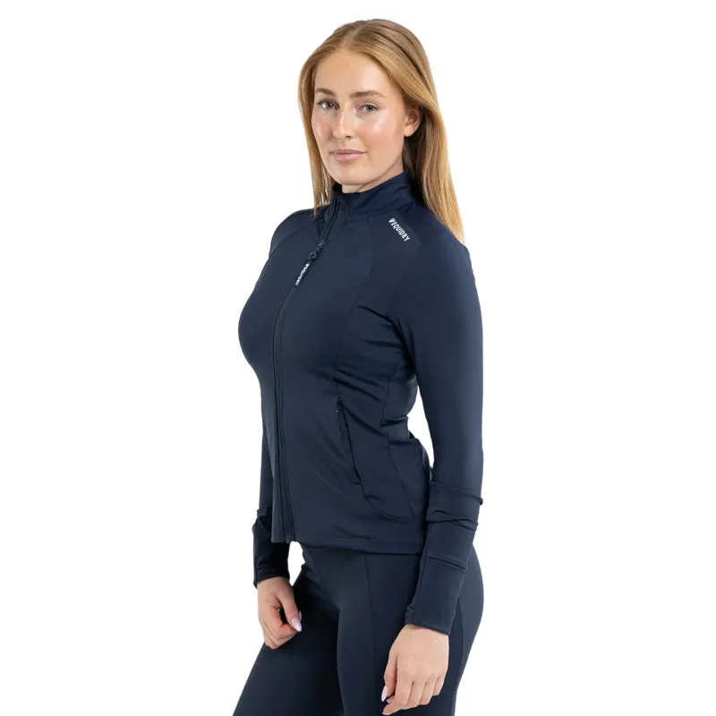 EQUIDRY Water Repellent Womens Zip Up Top - Navy/White-7