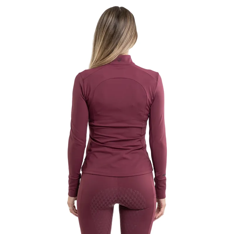 EQUIDRY Water Repellent Womens Zip Up Top - Plum/Black-2
