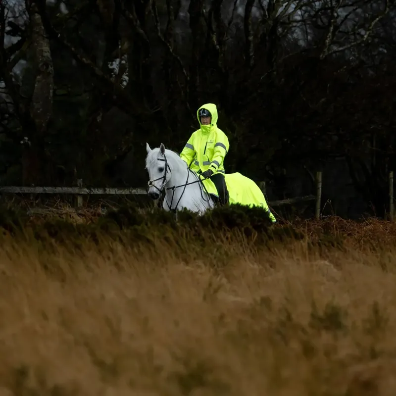 EQUIDRY Waterproof Thin Fleece Lined Exercise Sheet - Hi-Vis Yellow-3