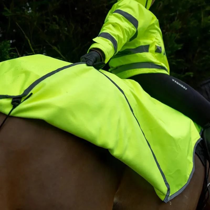 EQUIDRY Waterproof Thin Fleece Lined Exercise Sheet - Hi-Vis Yellow-5