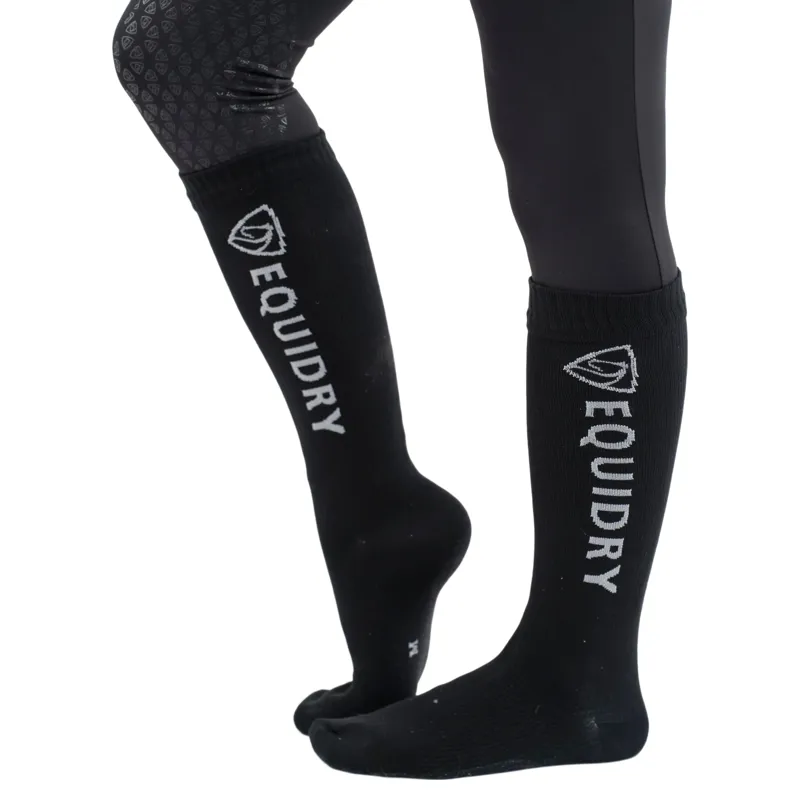 EQUIDRY Waterproof Tall Socks - Black/Grey-2