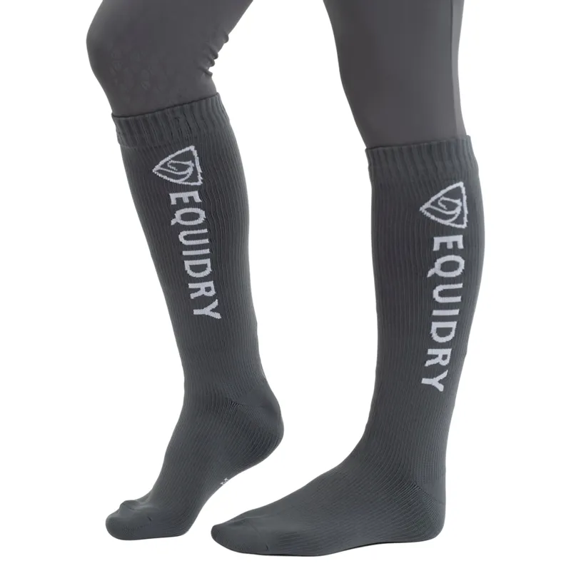EQUIDRY Waterproof Tall Socks - Grey/White-2