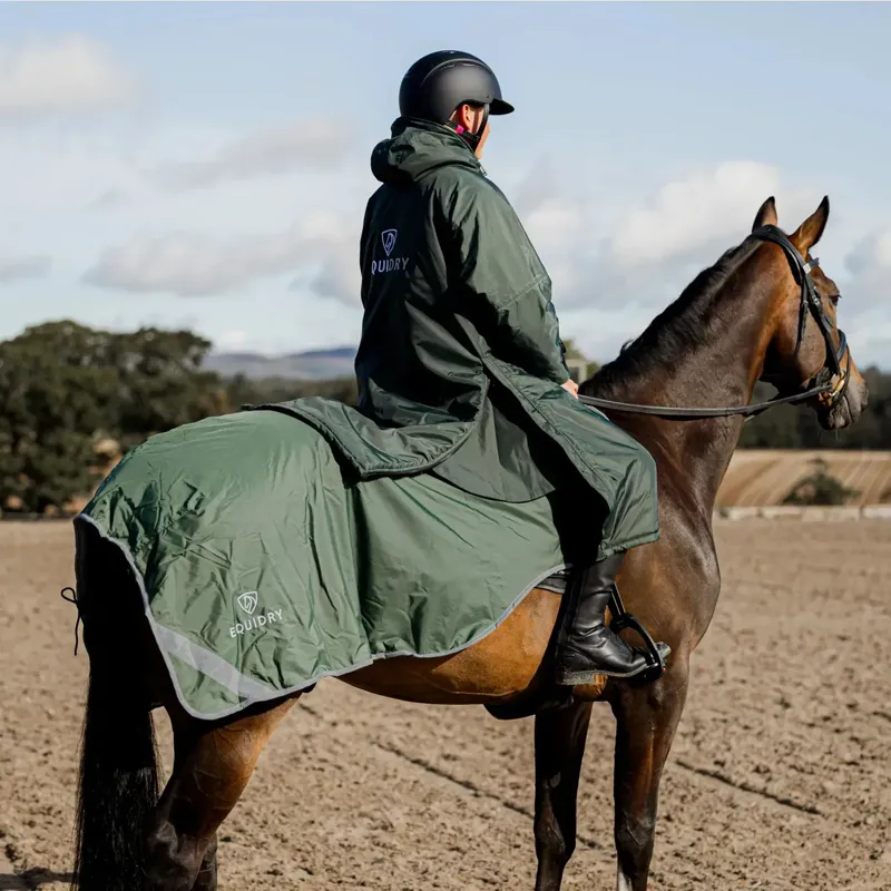 EQUIDRY Waterproof Thick Fleece Lined Exercise Sheet - Black Forest-3