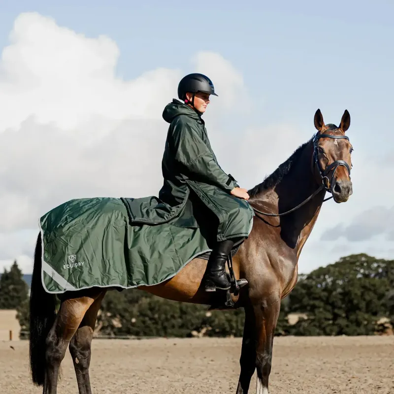 EQUIDRY Waterproof Thick Fleece Lined Exercise Sheet - Black Forest-4