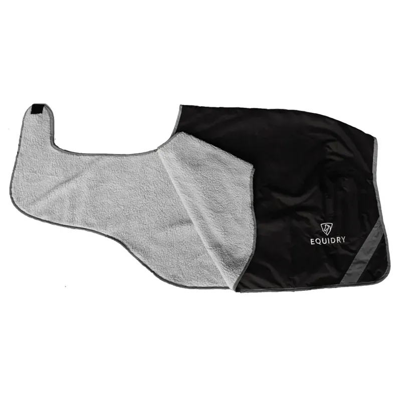 EQUIDRY Waterproof Thick Fleece Lined Exercise Sheet - Black/Grey-1