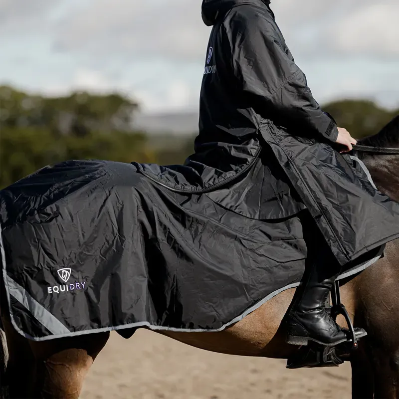 EQUIDRY Waterproof Thick Fleece Lined Exercise Sheet - Black/Lilac