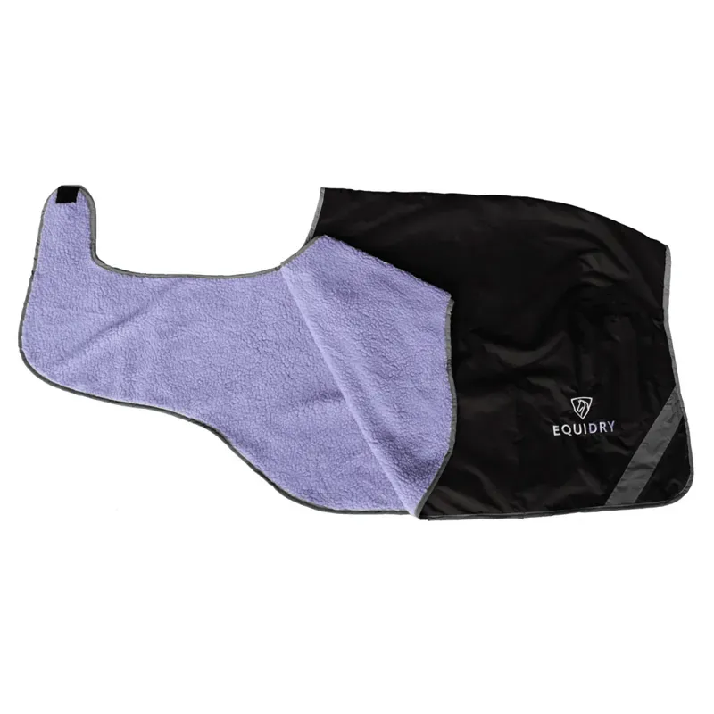EQUIDRY Waterproof Thick Fleece Lined Exercise Sheet - Black/Lilac-1