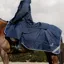 EQUIDRY Waterproof Thick Fleece Lined Exercise Sheet - Navy/Raspberry