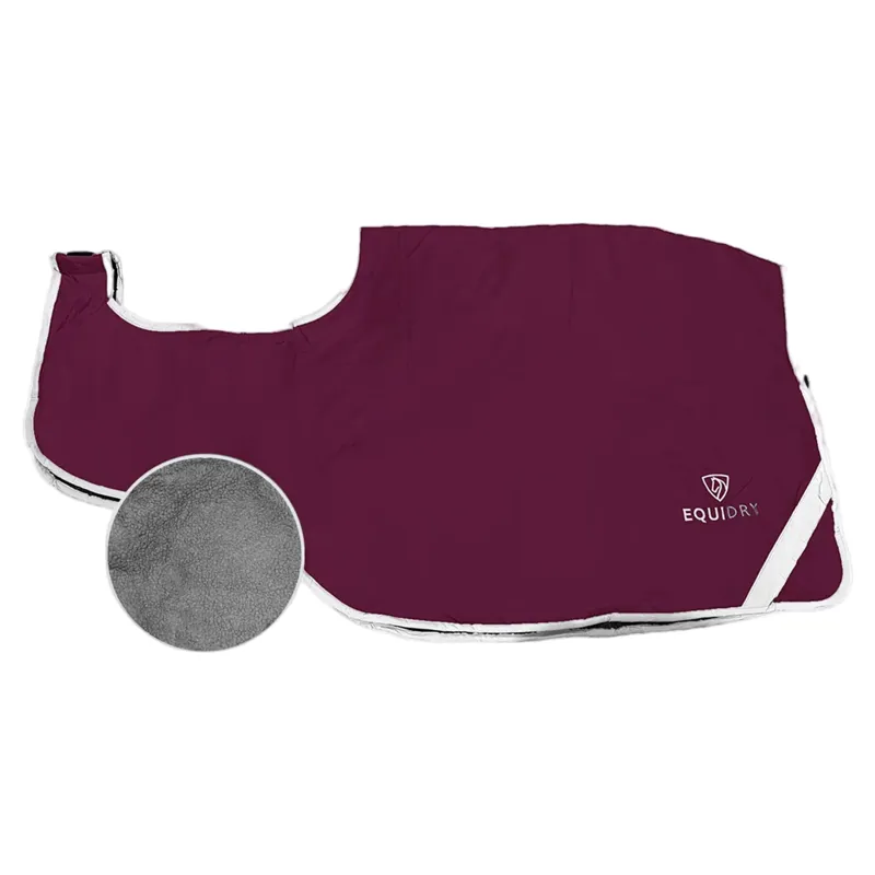 EQUIDRY Waterproof Thick Fleece Lined Exercise Sheet - Plum/Grey-1