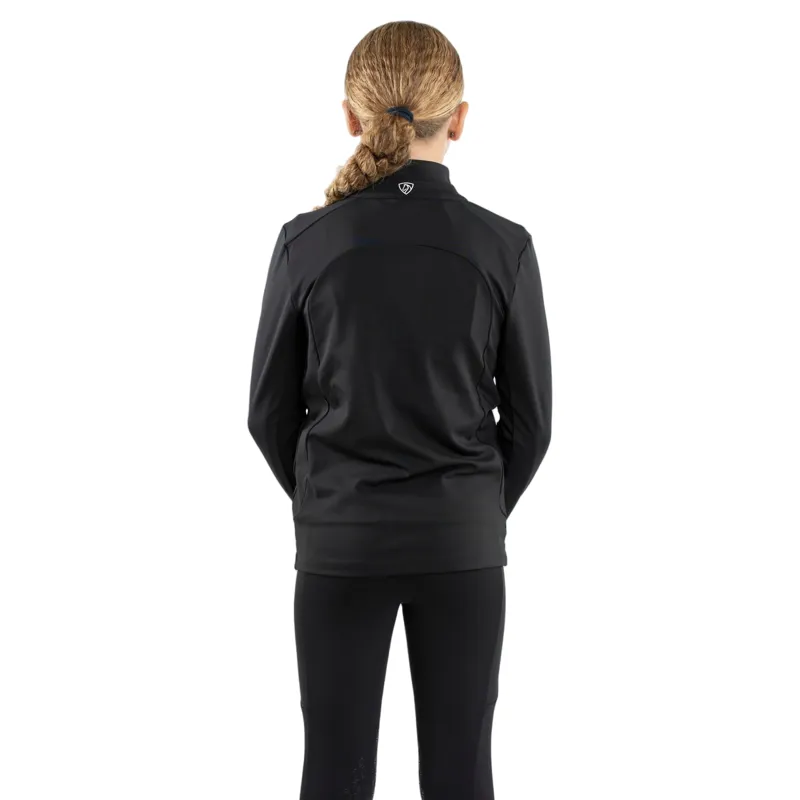 Equidry Junior Girls Full Zip Up Water Repellent Top - Black/White-3