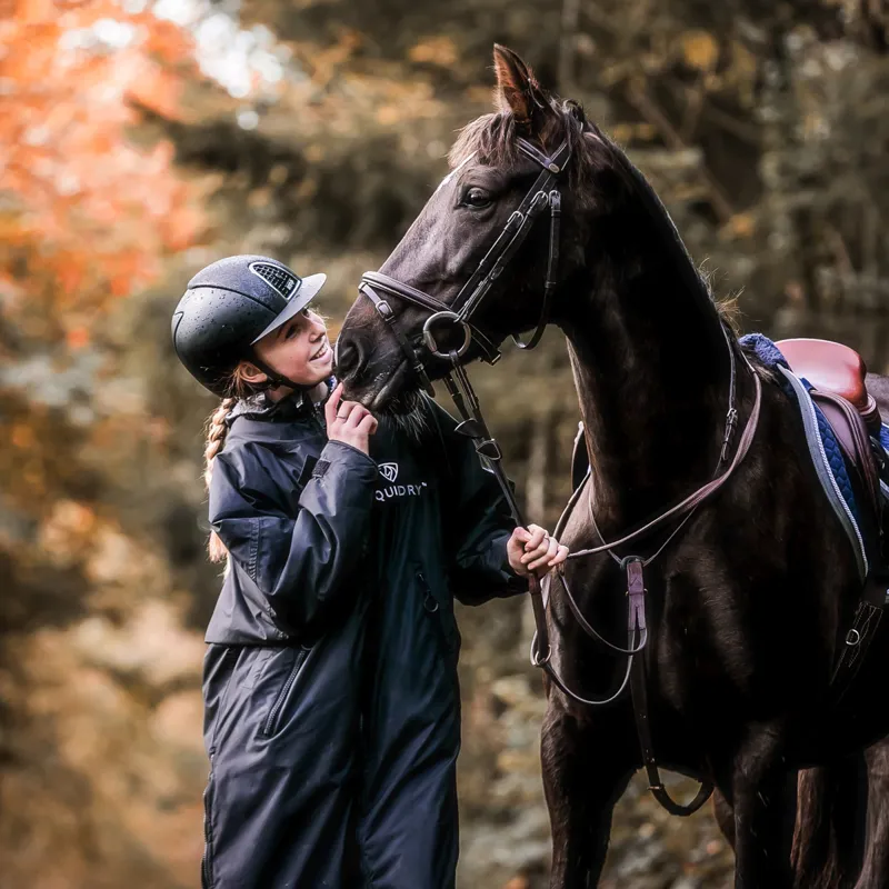 EQUIDRY Original Thick Fleece Lined Junior Jacket - Black/Grey-4