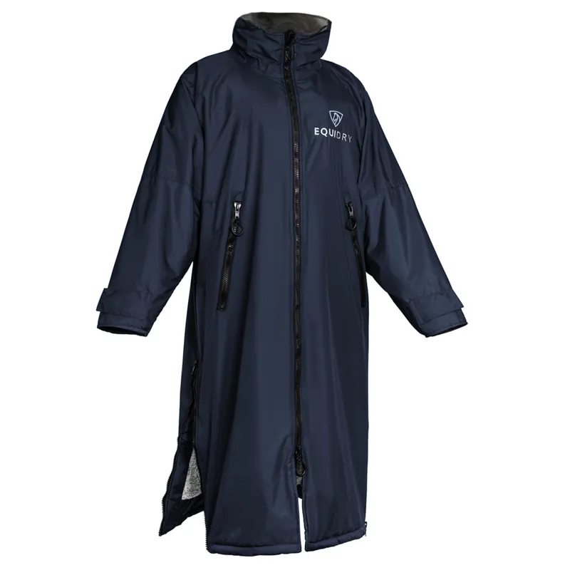 EQUIDRY All Rounder Jacket with Fleece Hood - Navy/Grey-2