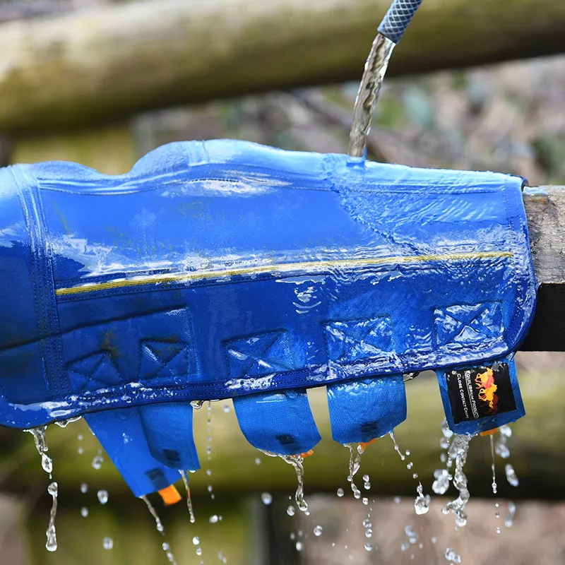 Equilibrium Equi-Chaps Close Contact Turnout Mud Chaps - Navy/Yellow-2