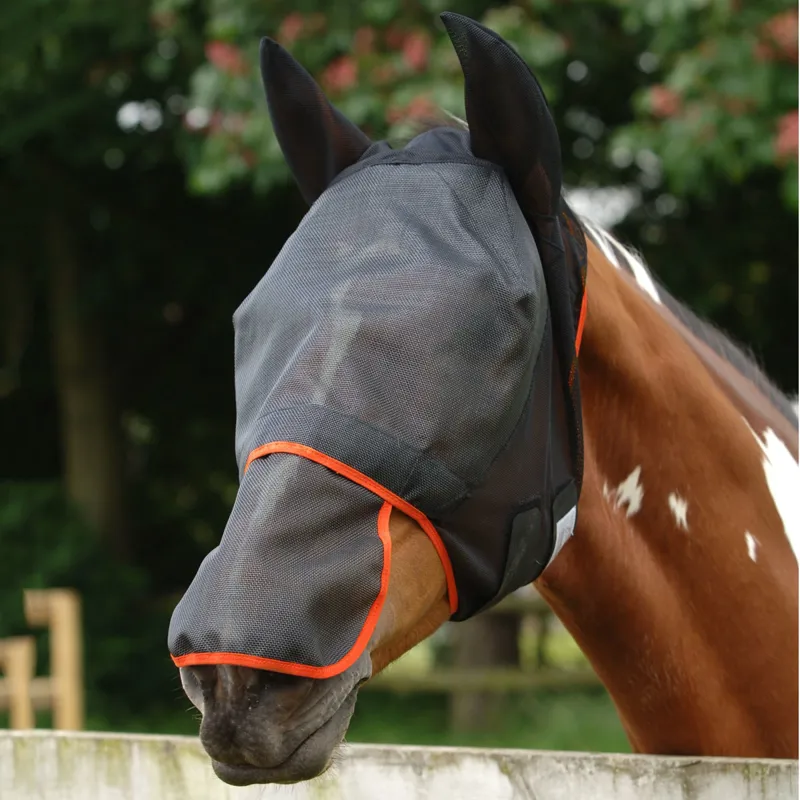 Equilibrium Field Relief Max Fly Mask - Black/Orange