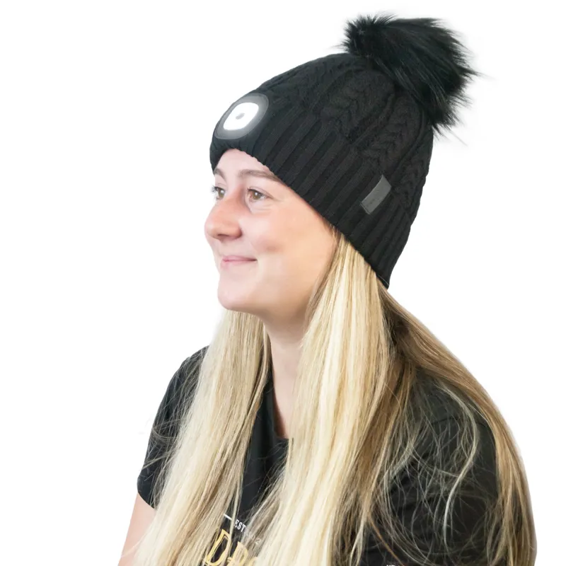 Equi Light Torch Pom Beanie Hat - Black-1
