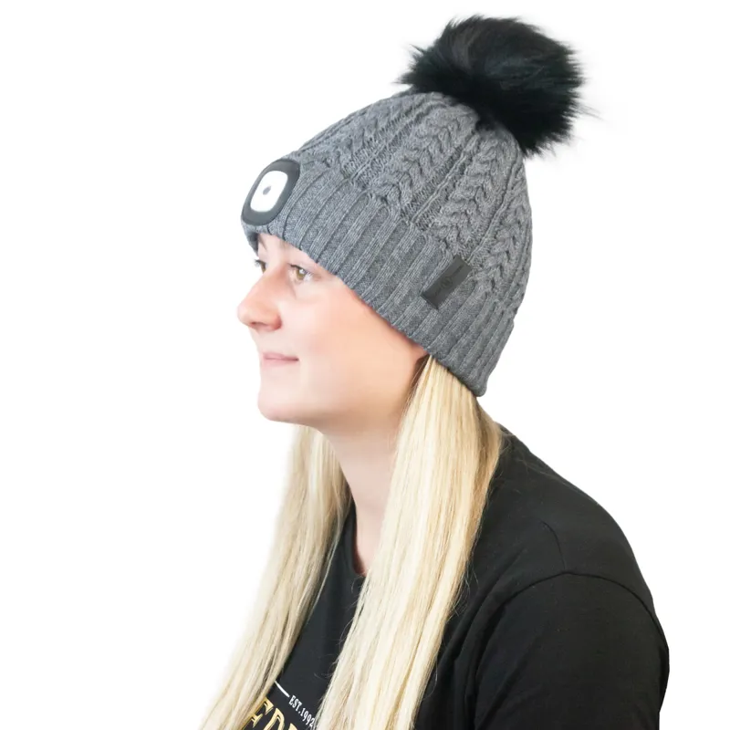 Equi Light Torch Pom Beanie Hat - Steel Grey-1