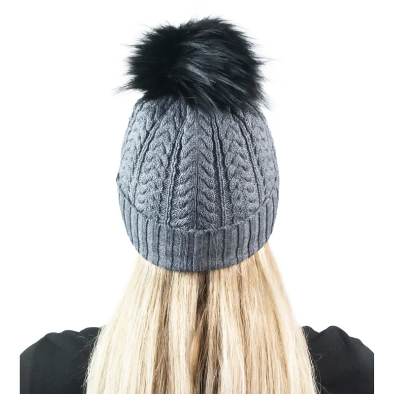 Equi Light Torch Pom Beanie Hat - Steel Grey-2