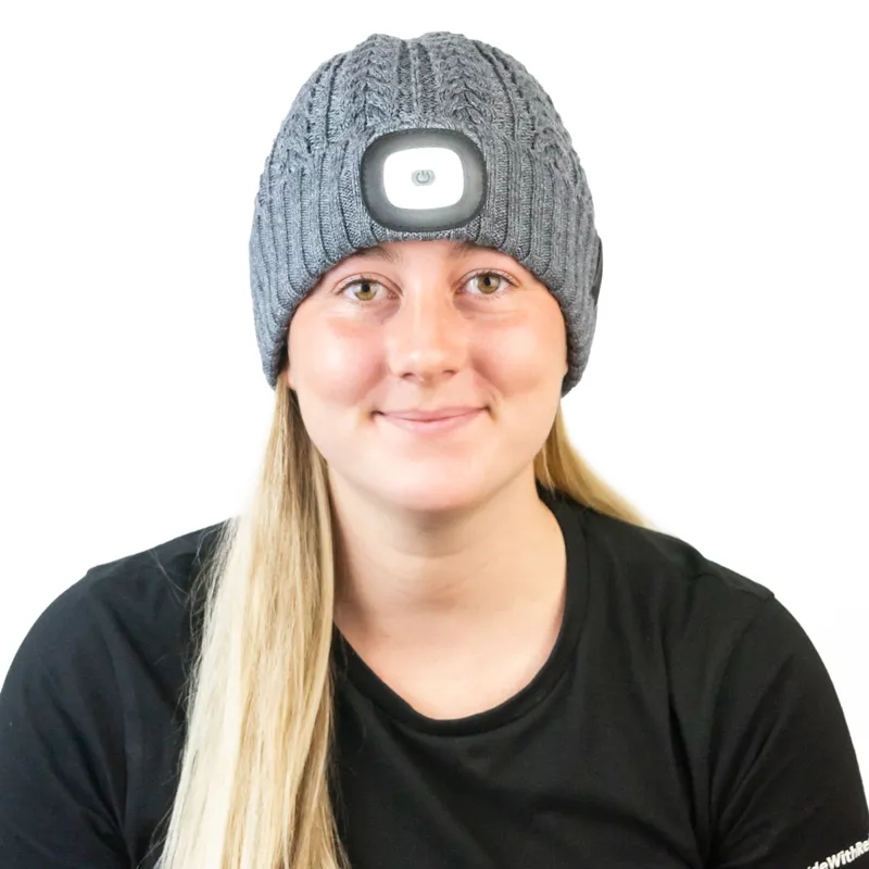 Equi Light Torch Pom Beanie Hat - Steel Grey-4