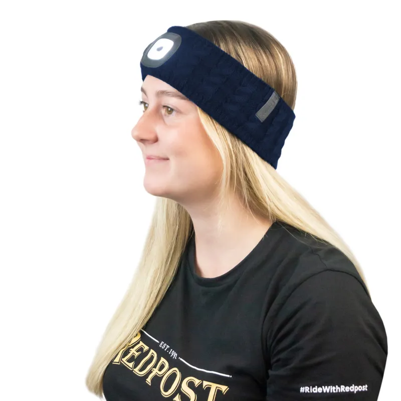 Equi Light Wool Head Torch Headband - Navy-2
