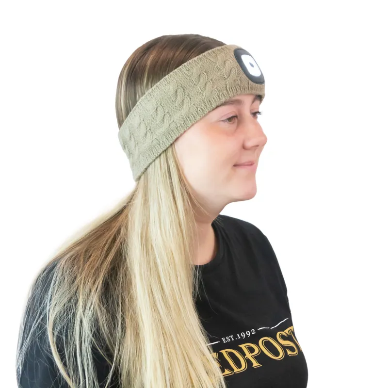 Equi Light Wool Head Torch Headband - Taupe-1