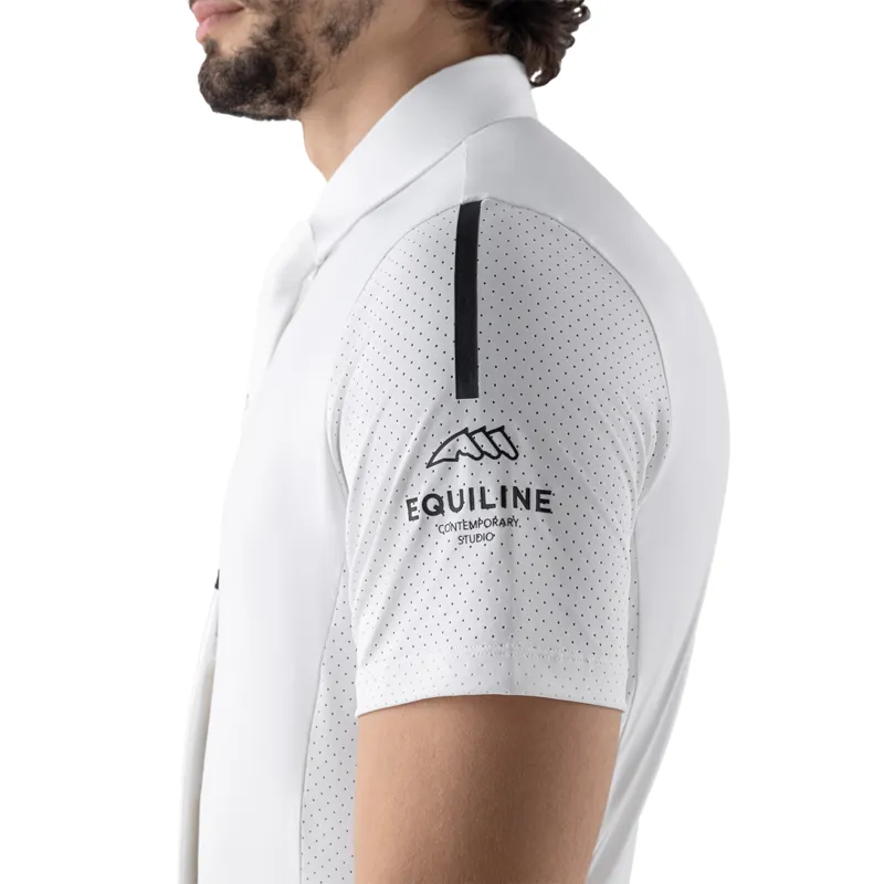 Equiline Cooac Mens Short Sleeve Competition Polo Shirt - White-1