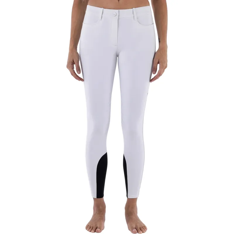 Equiline Cornek Knee Grip Womens Competition Breeches - White -1