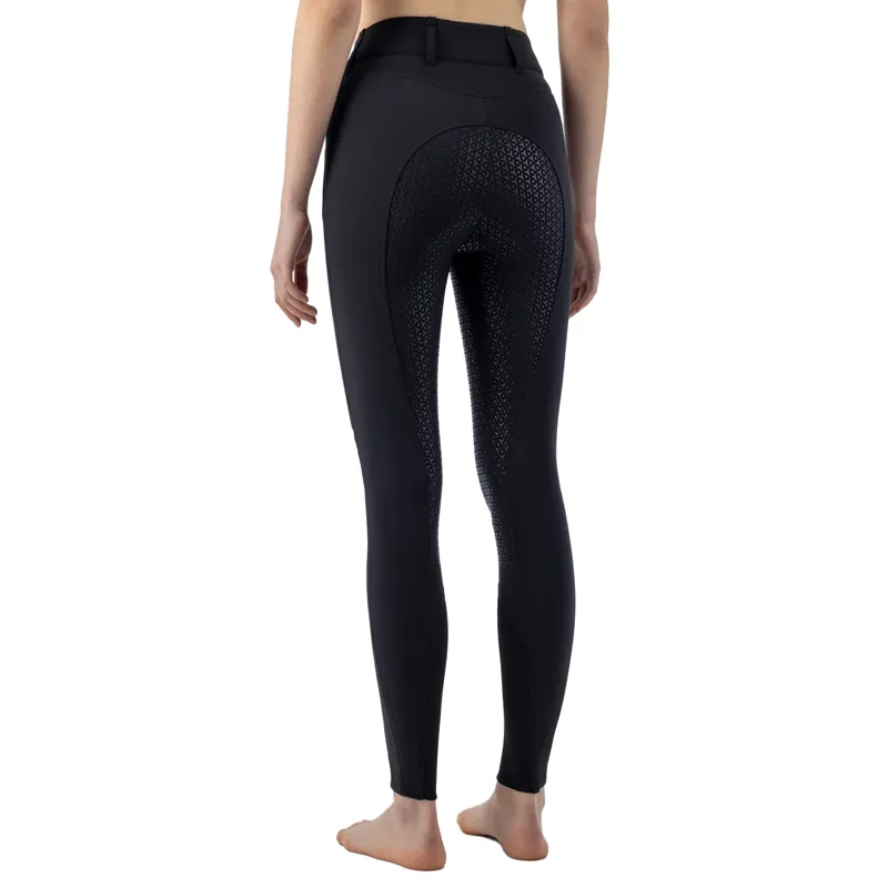 Equiline Crystalef High Waist Full Grip Ladies Breeches - Black-1
