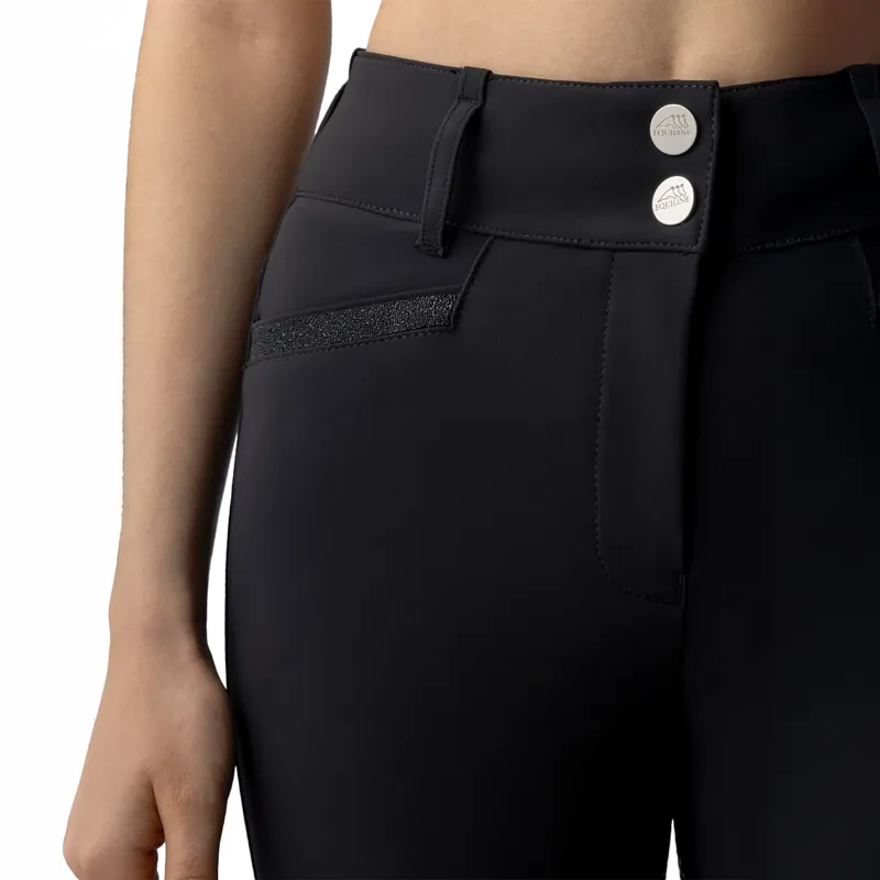 Equiline Crystalef High Waist Full Grip Ladies Breeches - Black-3