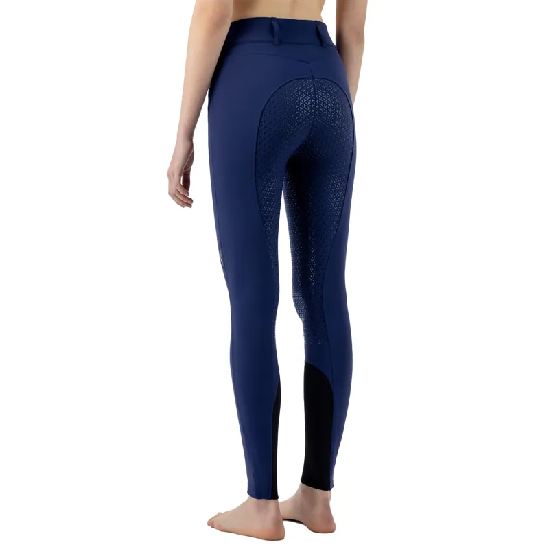Equiline Crystalef High Waist Full Grip Ladies Breeches - Blueberry-1
