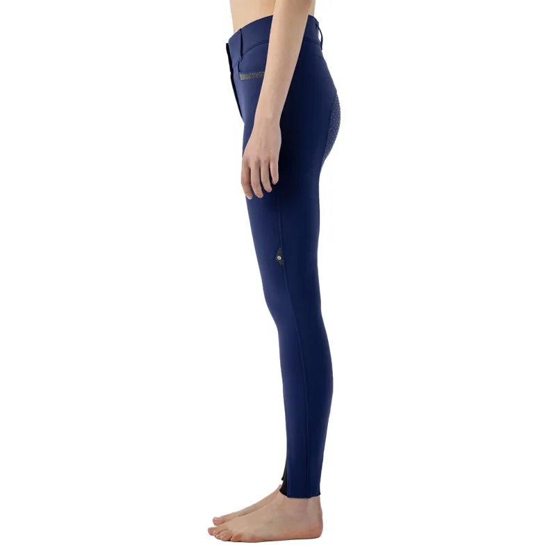 Equiline Crystalef High Waist Full Grip Ladies Breeches - Blueberry-2
