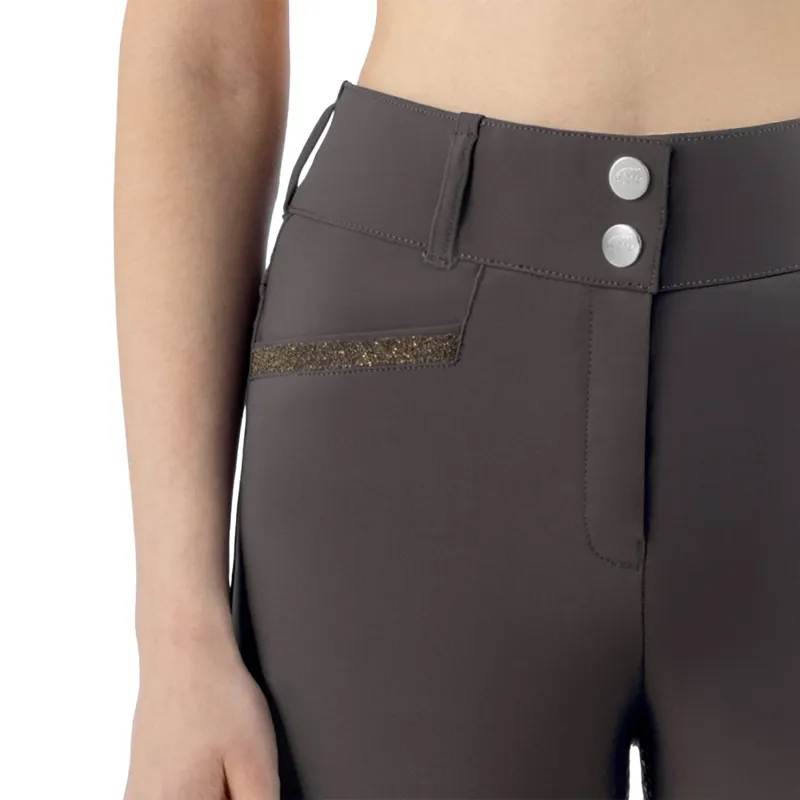 Equiline Crystalef High Waist Full Grip Ladies Breeches - Marsh-1